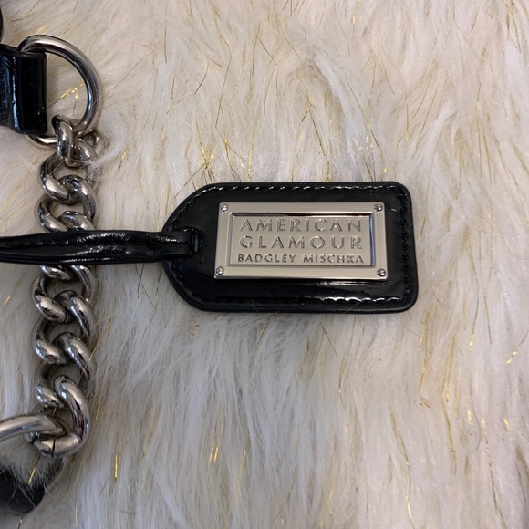Badgley Mischka Handbag Purse Black Tan Leather - Picture 10 of 12